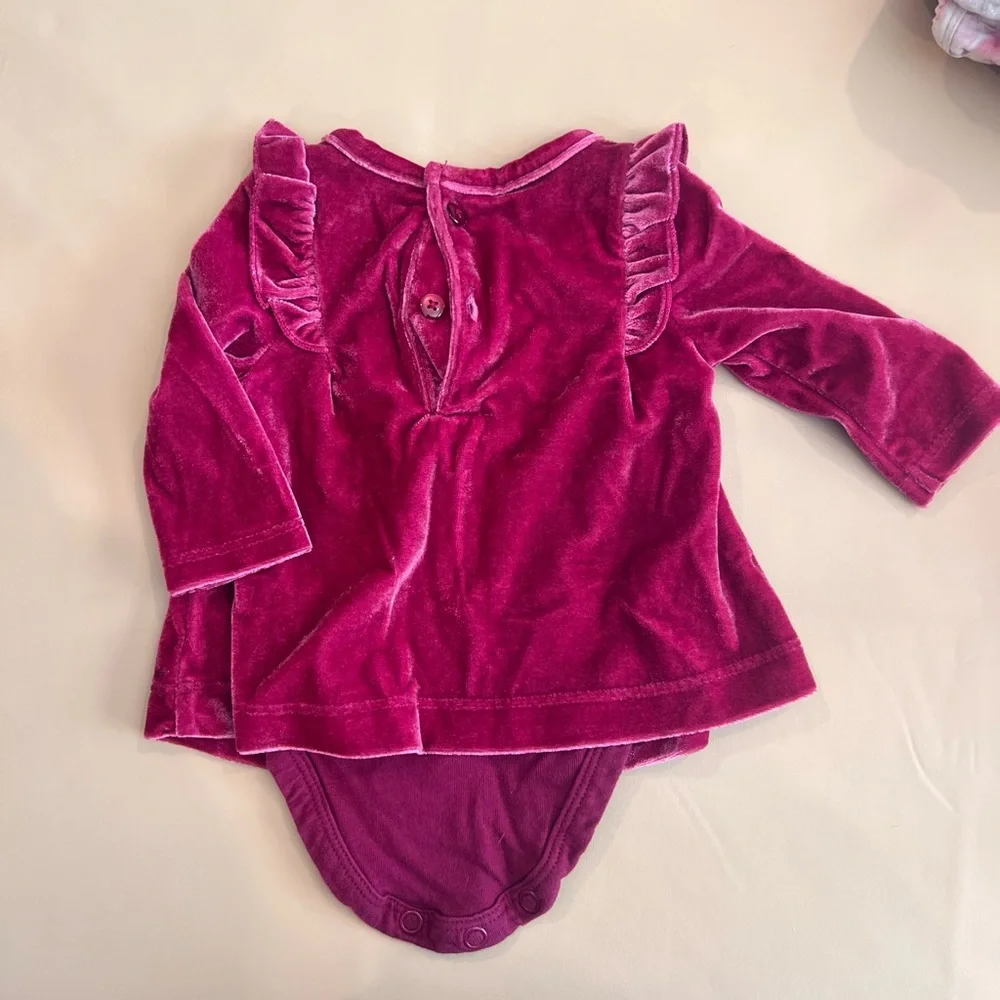 Carter's Velvet Ruffle Diaper Cover - Purple